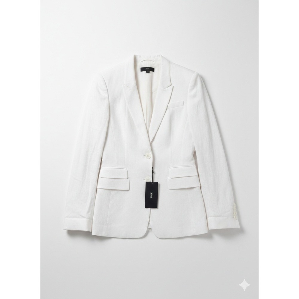 Hugo Boss‎ White Linen Blen Two Button Blazer Jacket NWT Size 4 $650